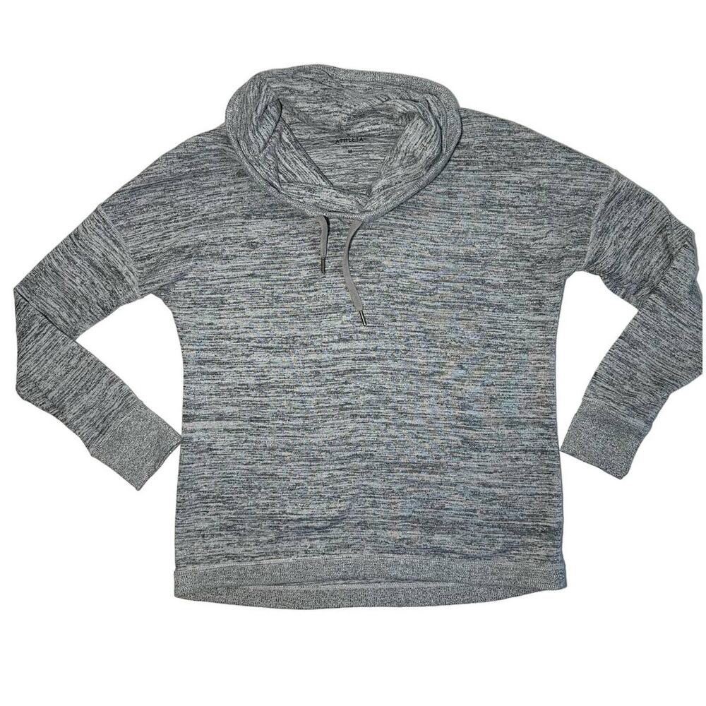 Athleta Blissful Woman's Cowl Neck heather Gray Sweater Size Medium